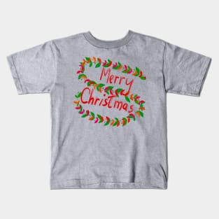 Leafy Merry Christmas Kids T-Shirt